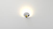  GRW-S-CRM-SW1-PI - Peanuts® Gravy Wall Sconce - Chrome body, Snoopy Woodstock plates - Plug-in